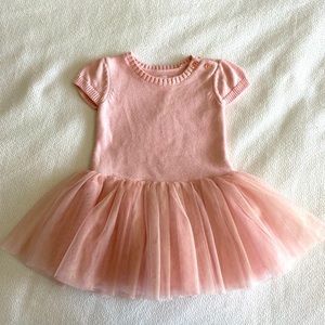 Baby Gap Sweater/Tutu blush pink dress ADORABLE like new 18-24mos